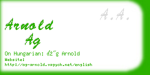 arnold ag business card